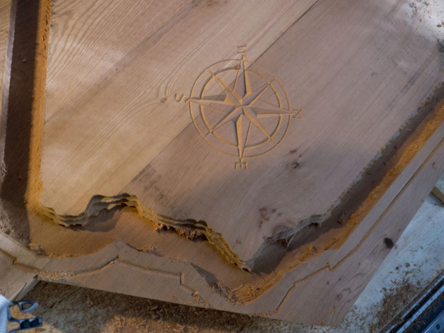 CNC milled California Compass Rose